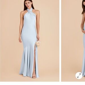 NWT Birdy Grey Light Blue Halter Maxi Dress